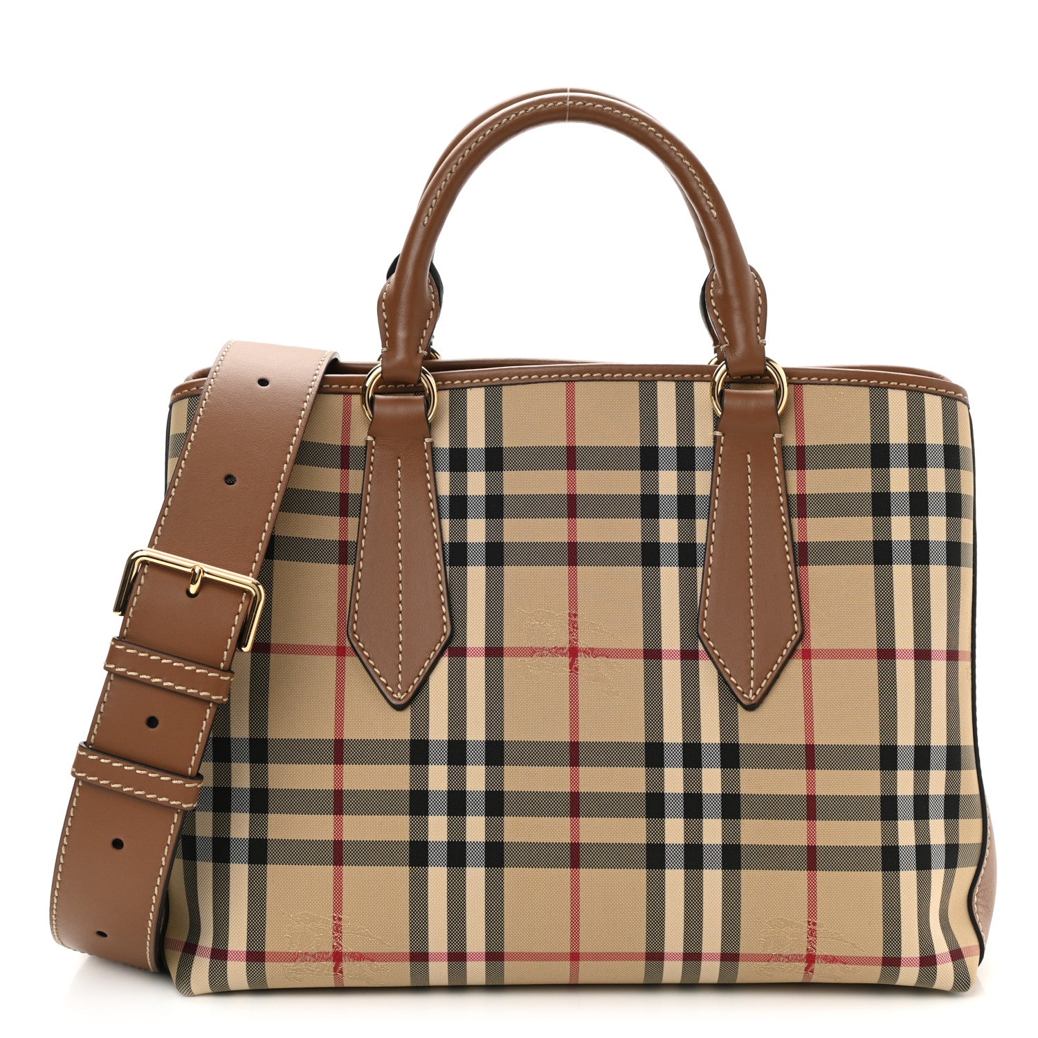 Burberry Horseferry Check Medium Ballingdon Tote Honey Tan 1 of 9