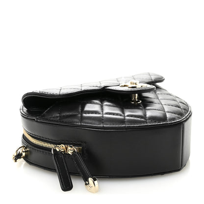 Chanel Lambskin Quilted Large CC In Love Heart Bag Black 4 of 10