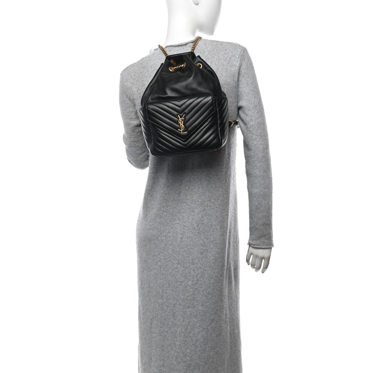 Lambskin Matelasse Monogram Joe Backpack Black