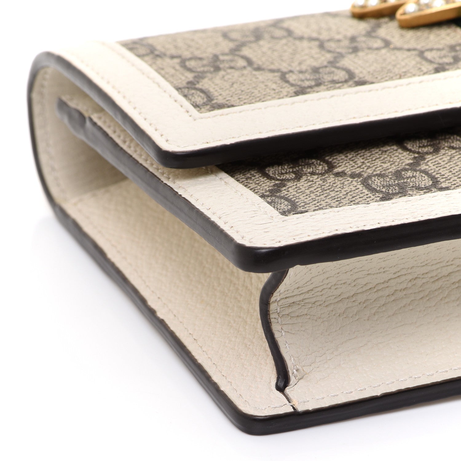 Gucci GG Supreme Monogram Web Queen Margaret Chain Wallet White 8 of 10