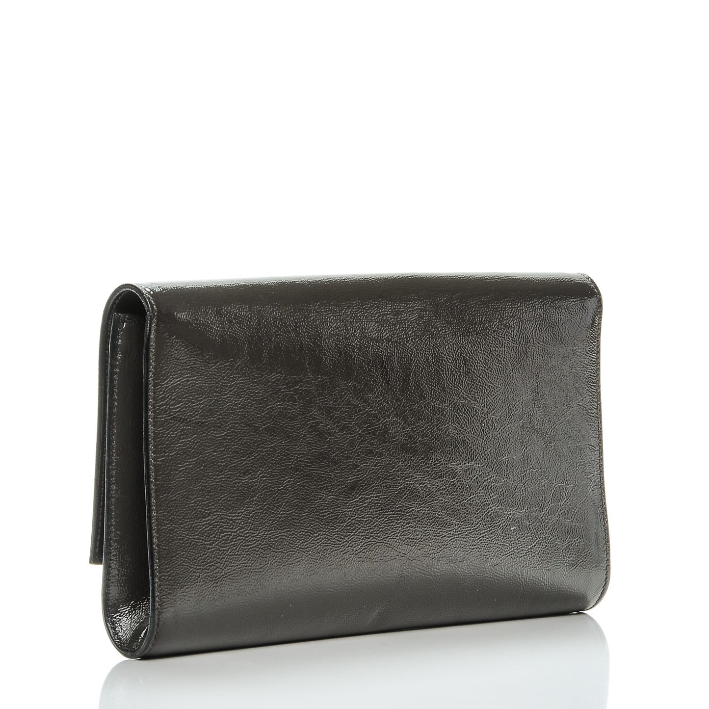 Textured Patent Monogram Large Belle de Jour Clutch Grey