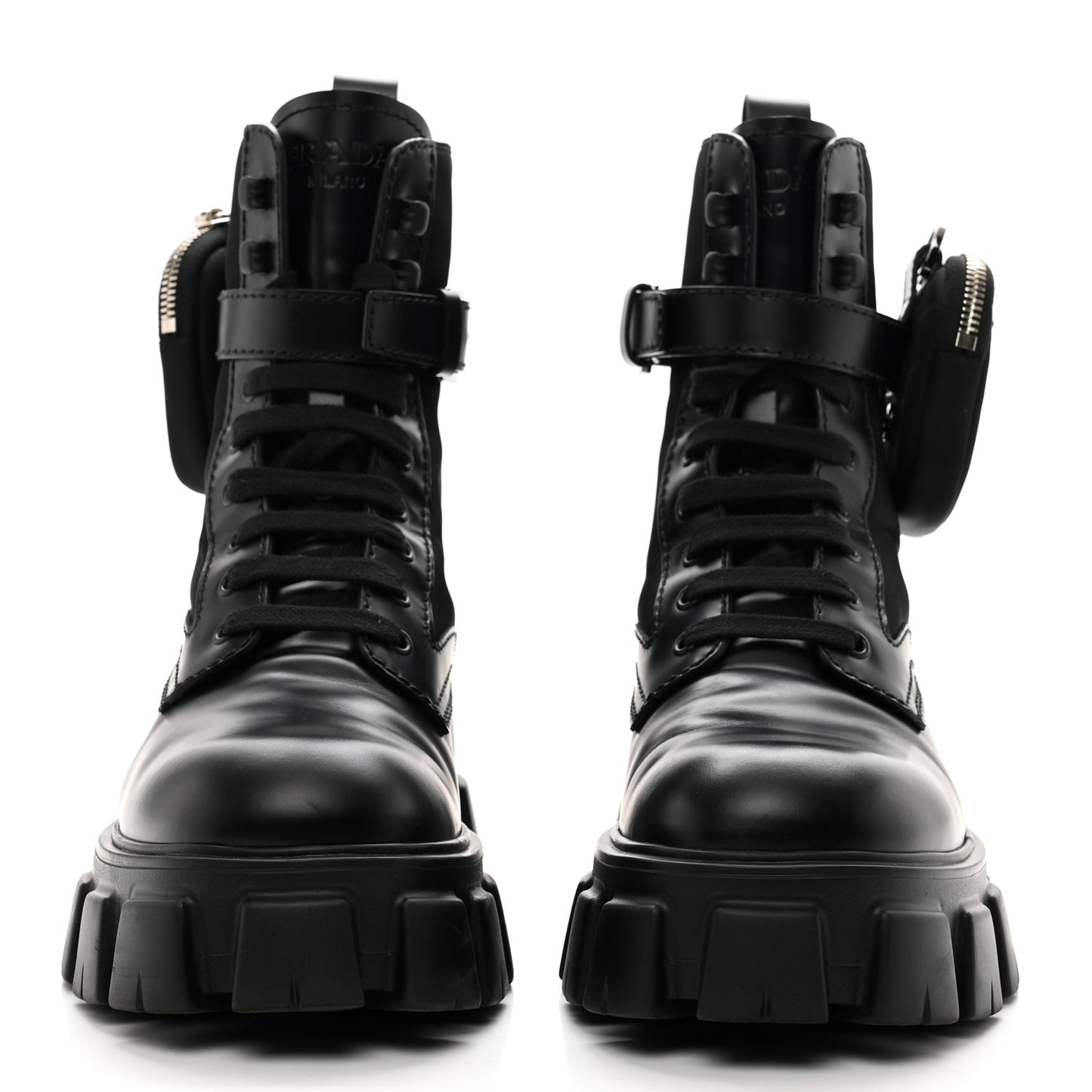 Spazzolato Rois Re-Nylon Metal Triangle Logo Mens Monolith Pouch Pocket 60mm Combat Boots 7.5 Black