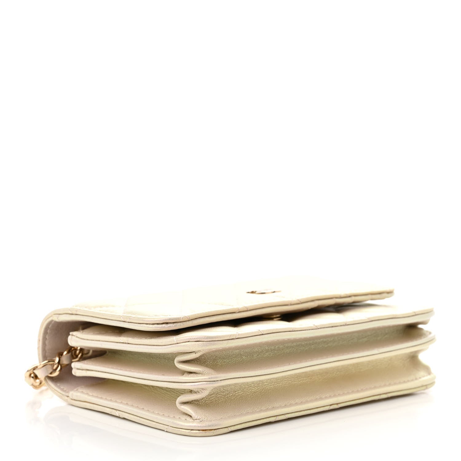 Chanel Iridescent Lambskin Quilted Mini Wallet On Chain WOC Ivory 4 of 11