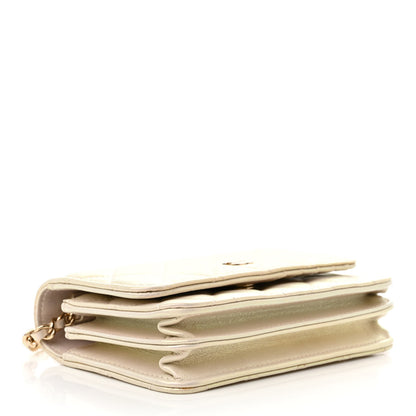 Chanel Iridescent Lambskin Quilted Mini Wallet On Chain WOC Ivory 4 of 11