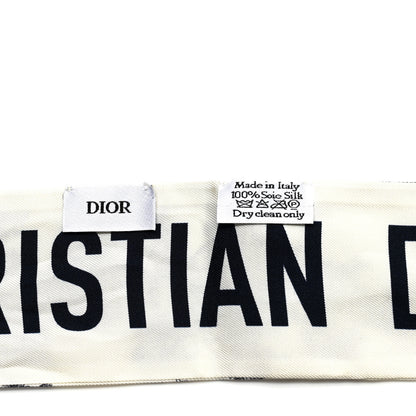 Christian Dior Silk Toile De Jouy Mitzah Scarf Navy Blue 3 of 4