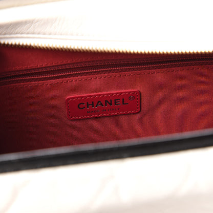 Chanel Aged Calfskin Quilted Medium Gabrielle Hobo Black White 9 of 11