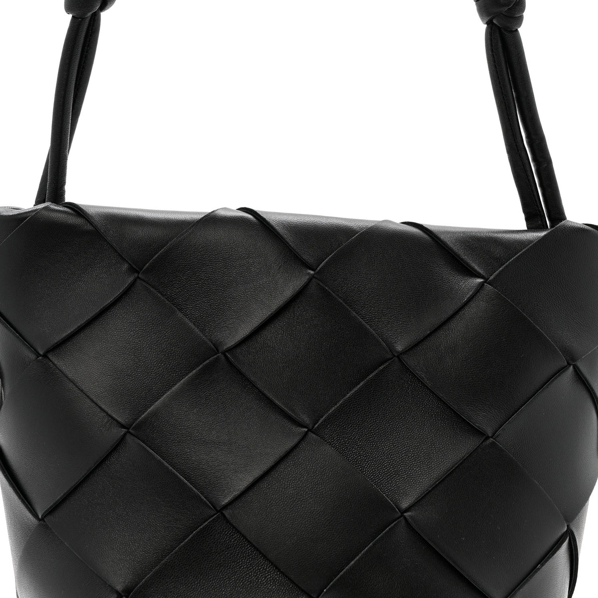 Bottega Veneta Nappa Maxi Intrecciato Clasp Bucket Bag Black 7 of 11