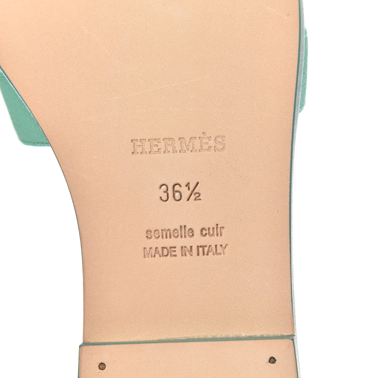 Hermes Epsom Oran Sandals 36.5 Malachite 7 of 8