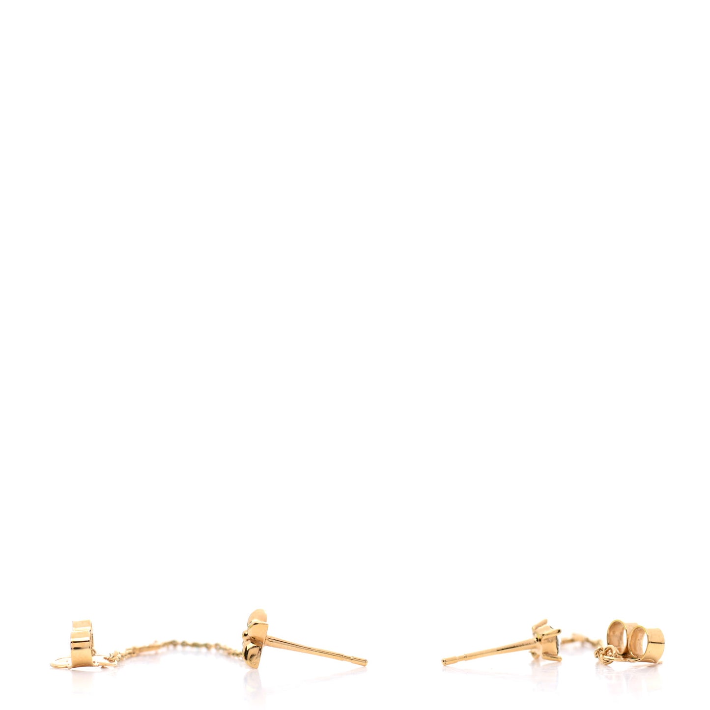 Metal Crystal Petit Louis Earrings Gold