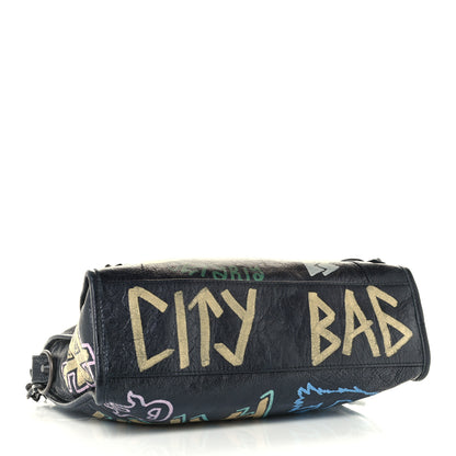 Balenciaga Agneau Graffiti All Over Classic Hardware S City Black Multicolor 4 of 10