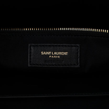 Saint Laurent Suede All-Over Monogram Medium Le Monogramme Duffle Black 6 of 11