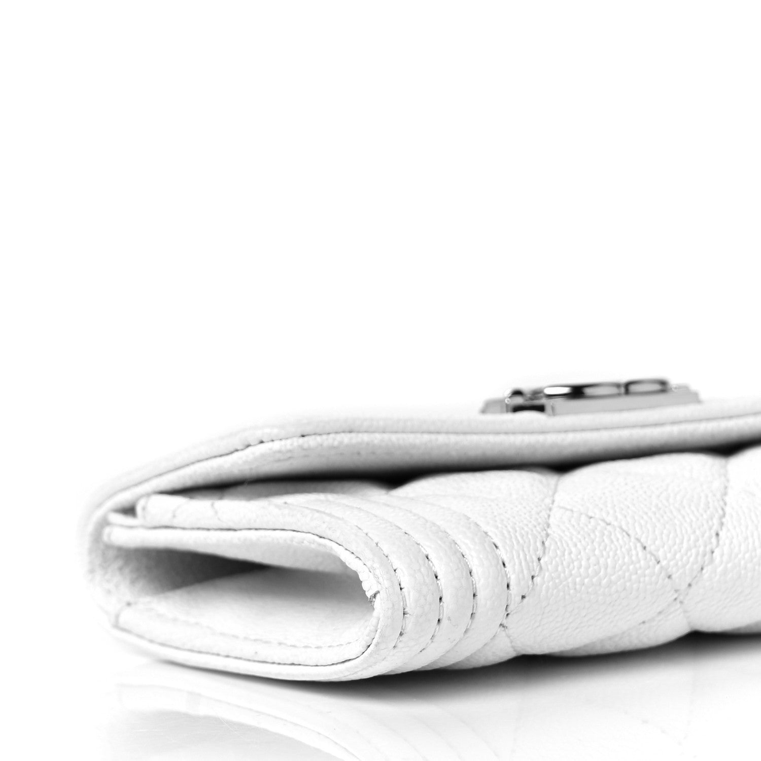 Chanel Caviar Quilted Boy Flap Card Holder White 6 of 7