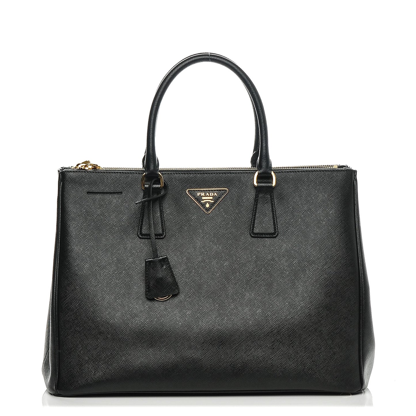 Saffiano Large Galleria Double Zip Tote Black