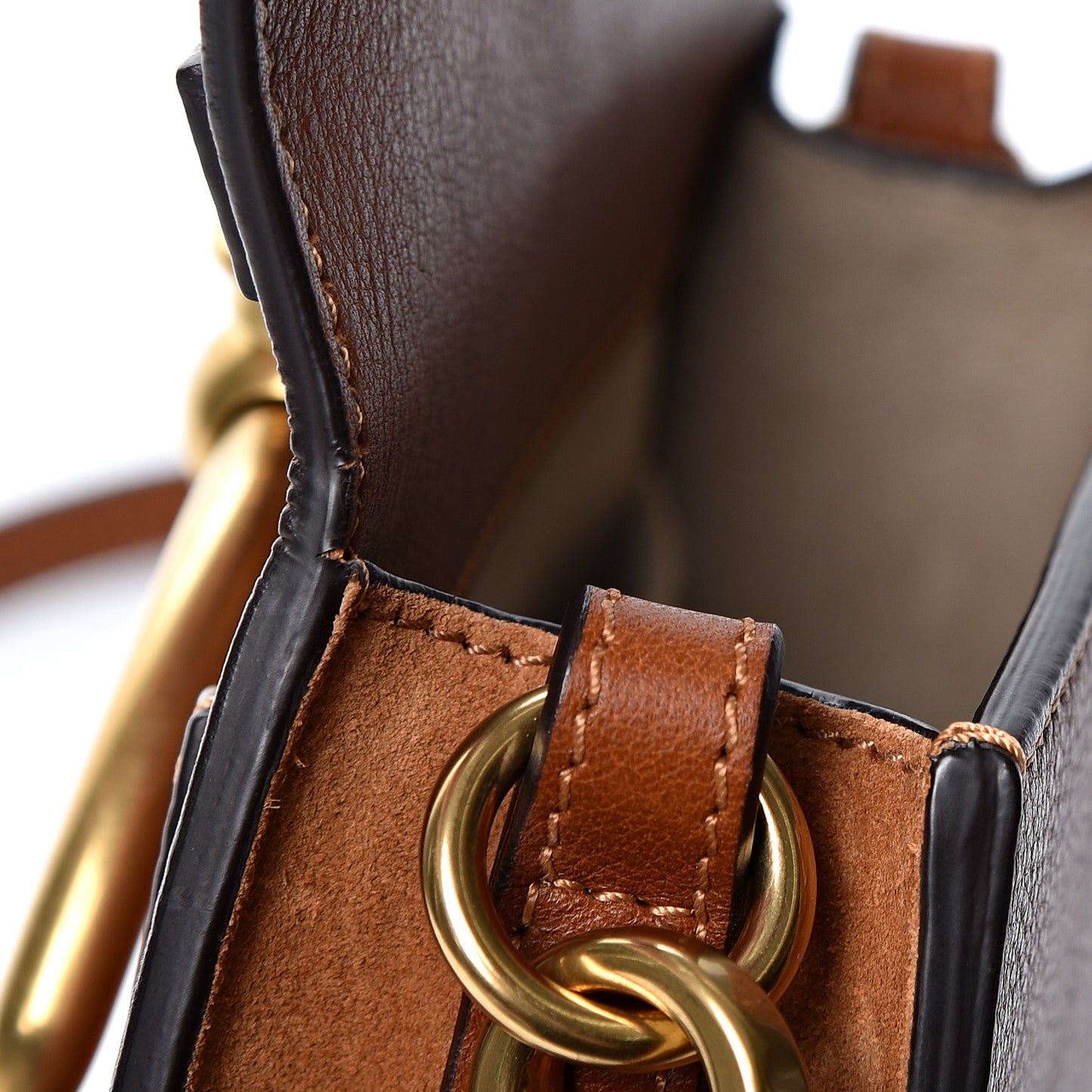 Calfskin Suede Small Nile Bracelet Bag Caramel