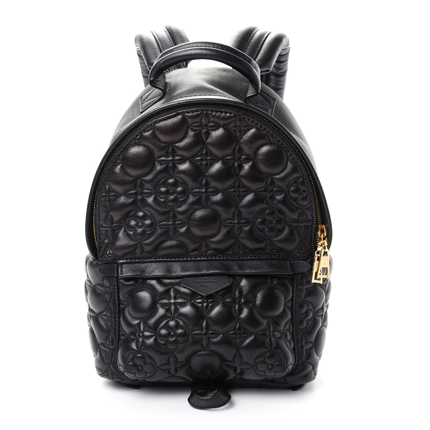 Lambskin Flower Quilted Palm Springs Backpack PM Black