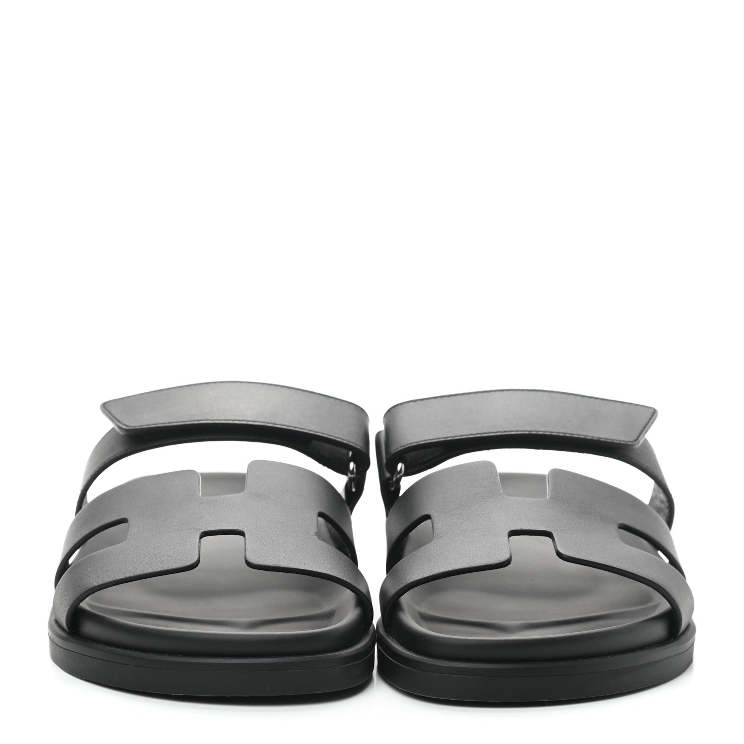 Hermes Calfskin Womens Chypre Sandals 37 Black 3 of 7