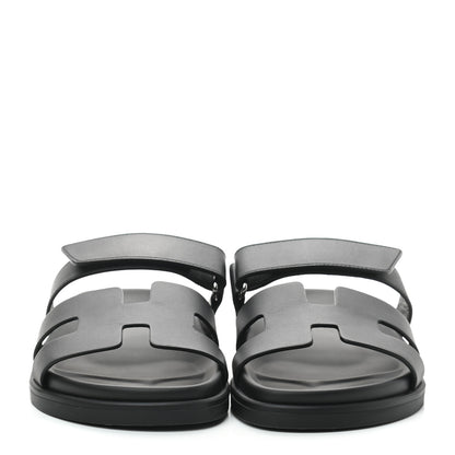 Hermes Calfskin Womens Chypre Sandals 37 Black 3 of 7