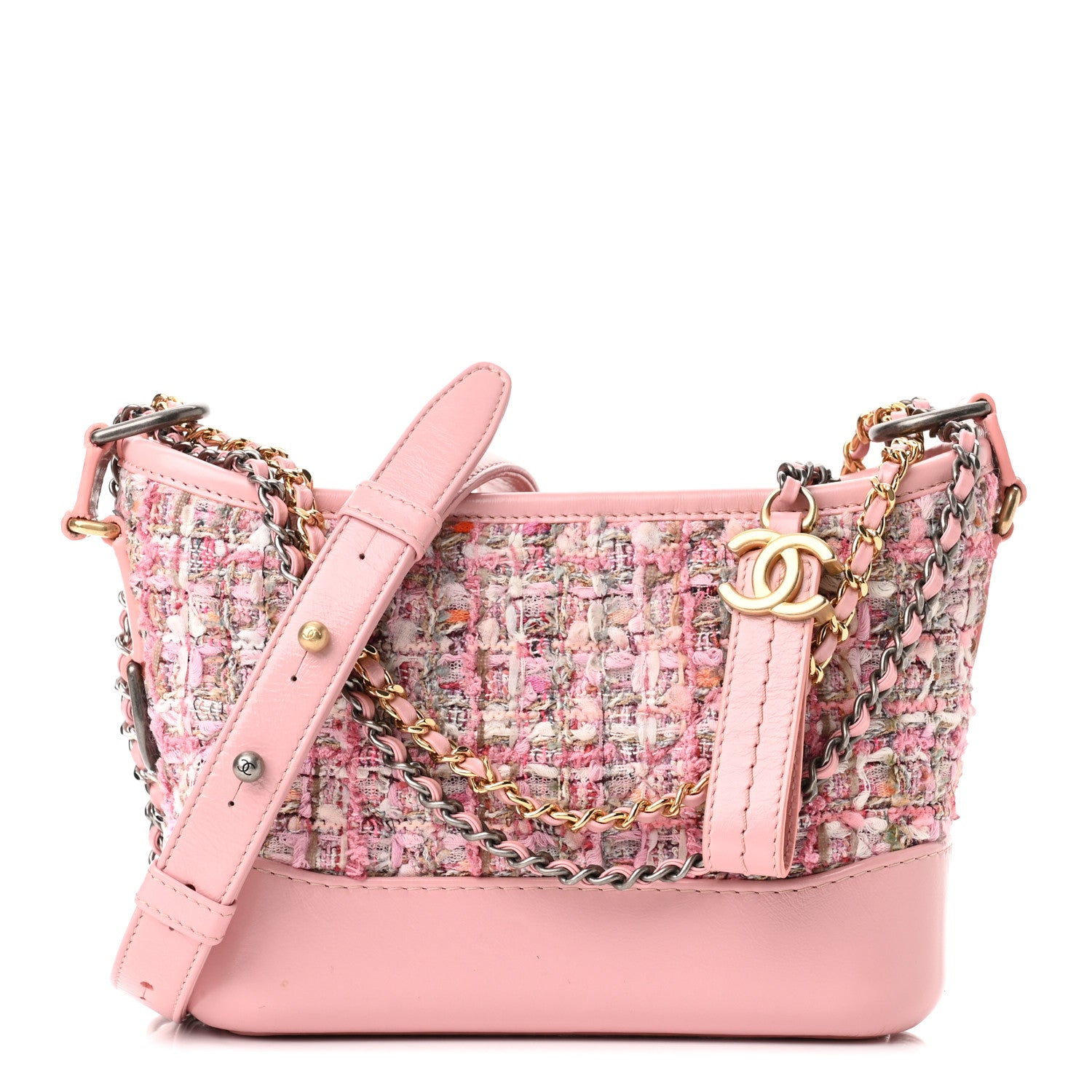 Chanel Tweed Calfskin Small Gabrielle Hobo Light Pink 1 of 10