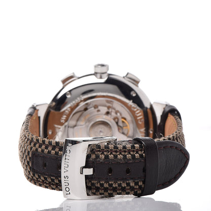 Louis Vuitton Stainless Steel Calfskin 44mm Tambour Regate Chronograph Automatic Watch Brown 4 of 8