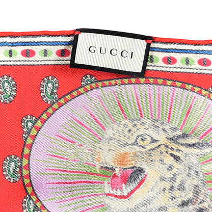 Gucci Silk Square Animal Scarf Multicolor 3 of 3