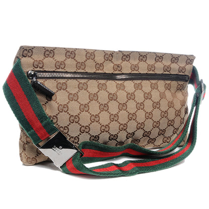 Gucci GG Monogram Web Double Pocket Belt Bag Ebony 3 of 8