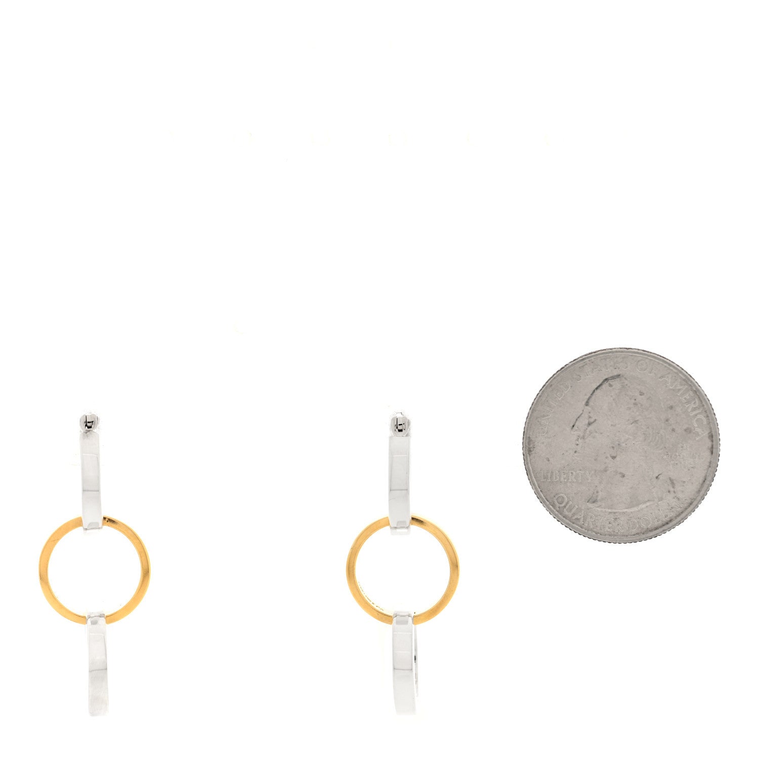 Tiffany Sterling Silver 18K Yellow Gold Paloma Picasso Triple Hoop Drop Earrings 2 of 4