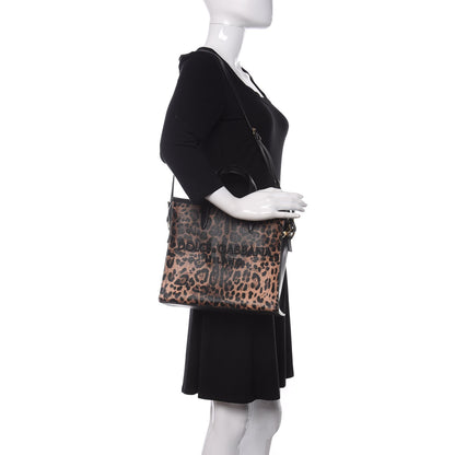 Dolce & Gabbana Dauphine Leopard Logo Market Bag Black 2 of 8
