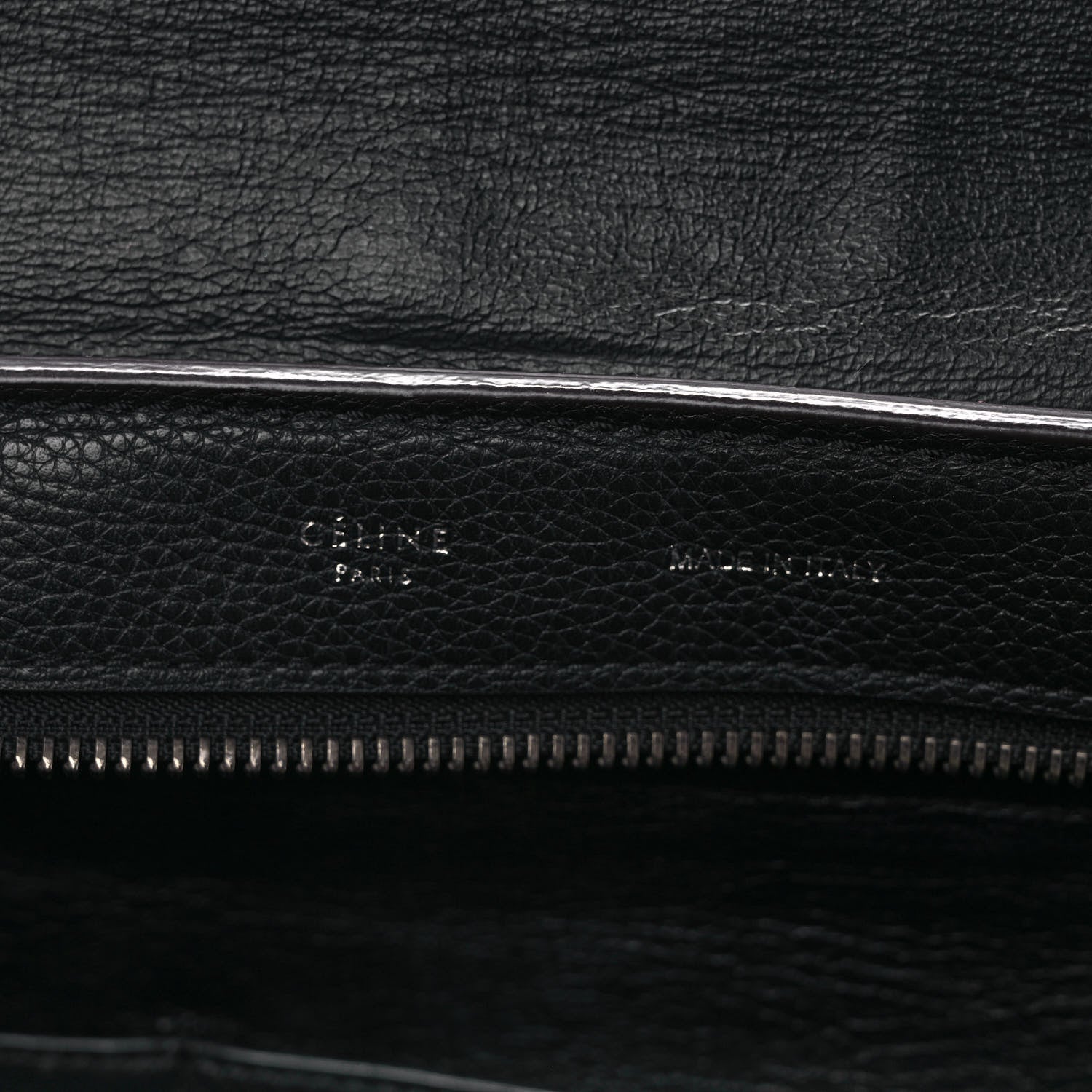 Celine Drummed Calfskin Suede Medium Trapeze Black 6 of 12