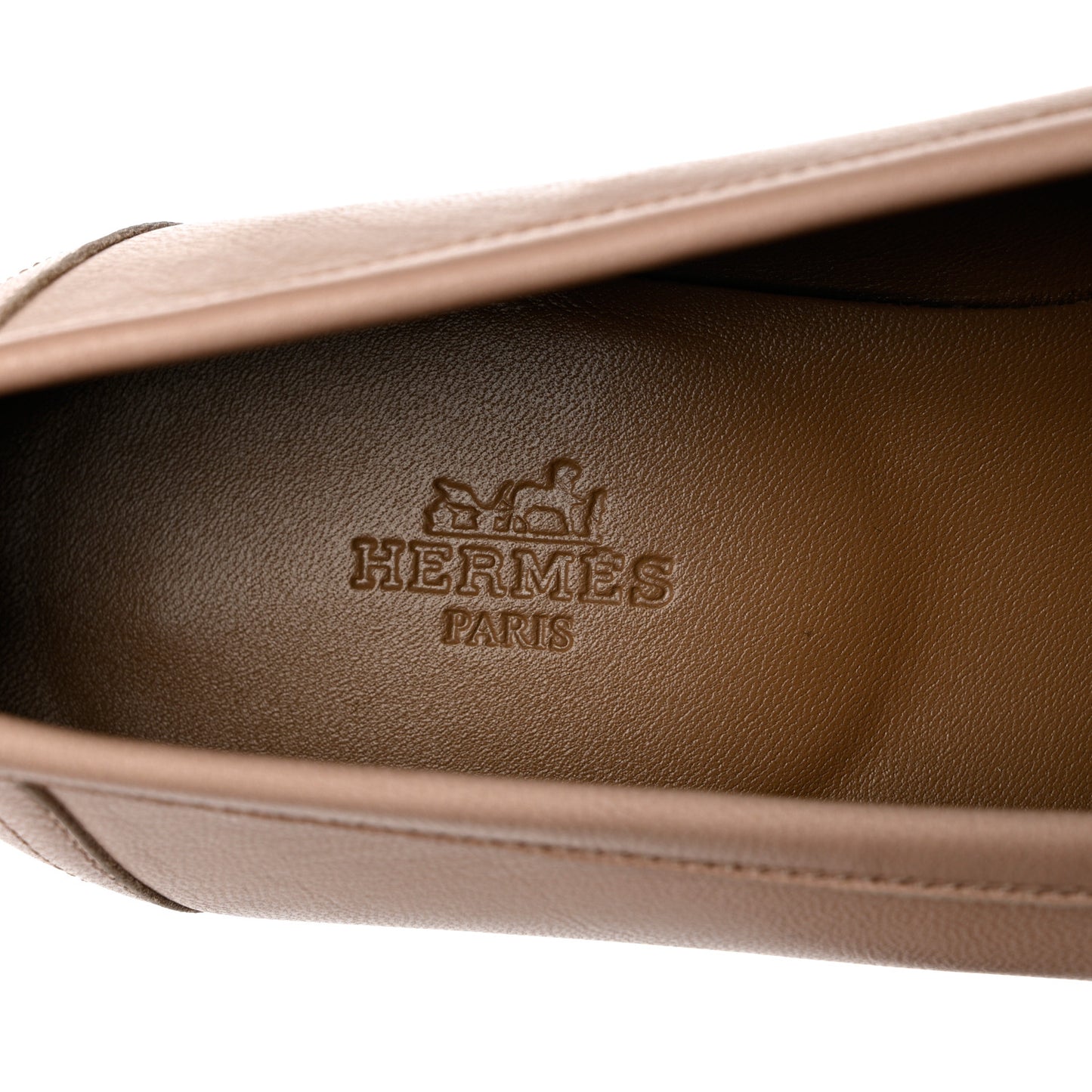 Chevre Womens Paris Loafers 37 Beige Nude