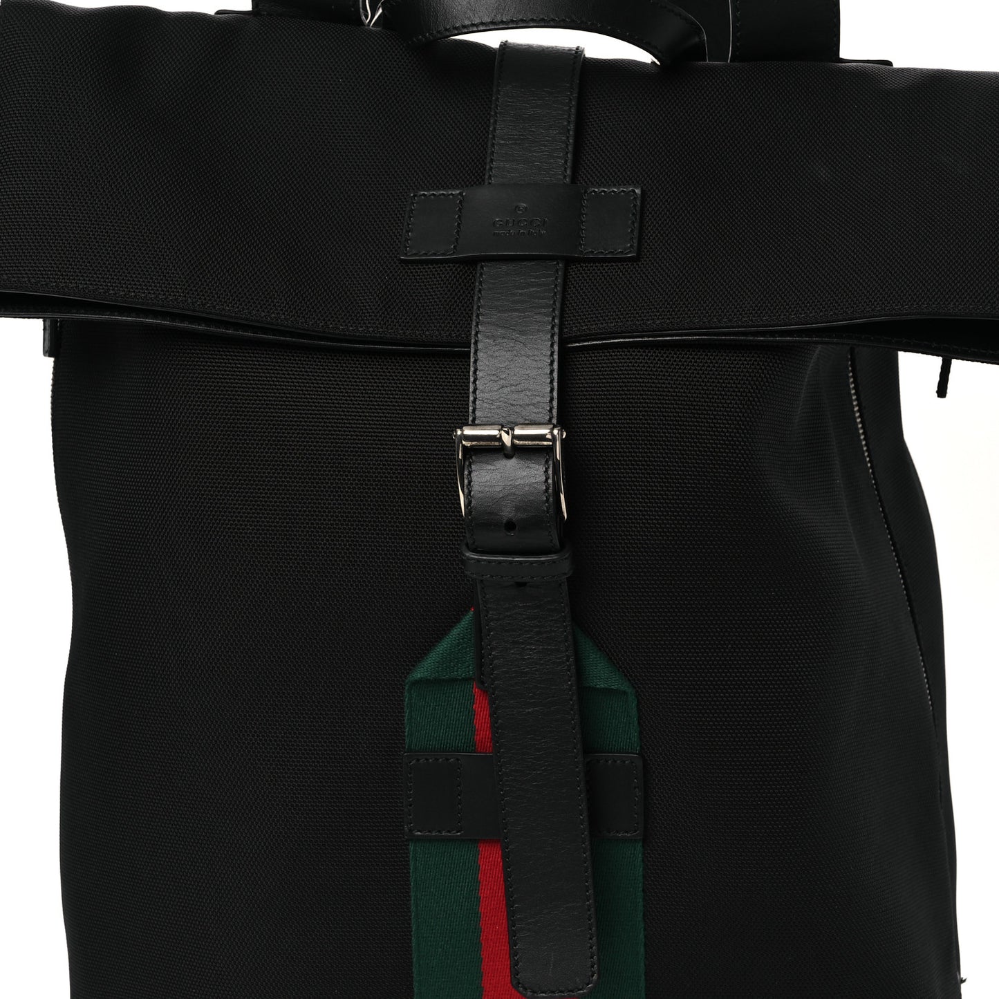 Techno Canvas Web Single Buckle Backpack Black