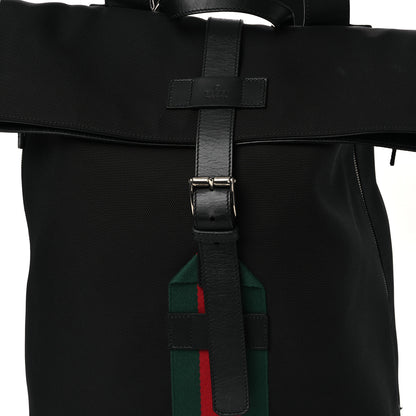 Gucci Techno Canvas Web Single Buckle Backpack Black 8 of 15