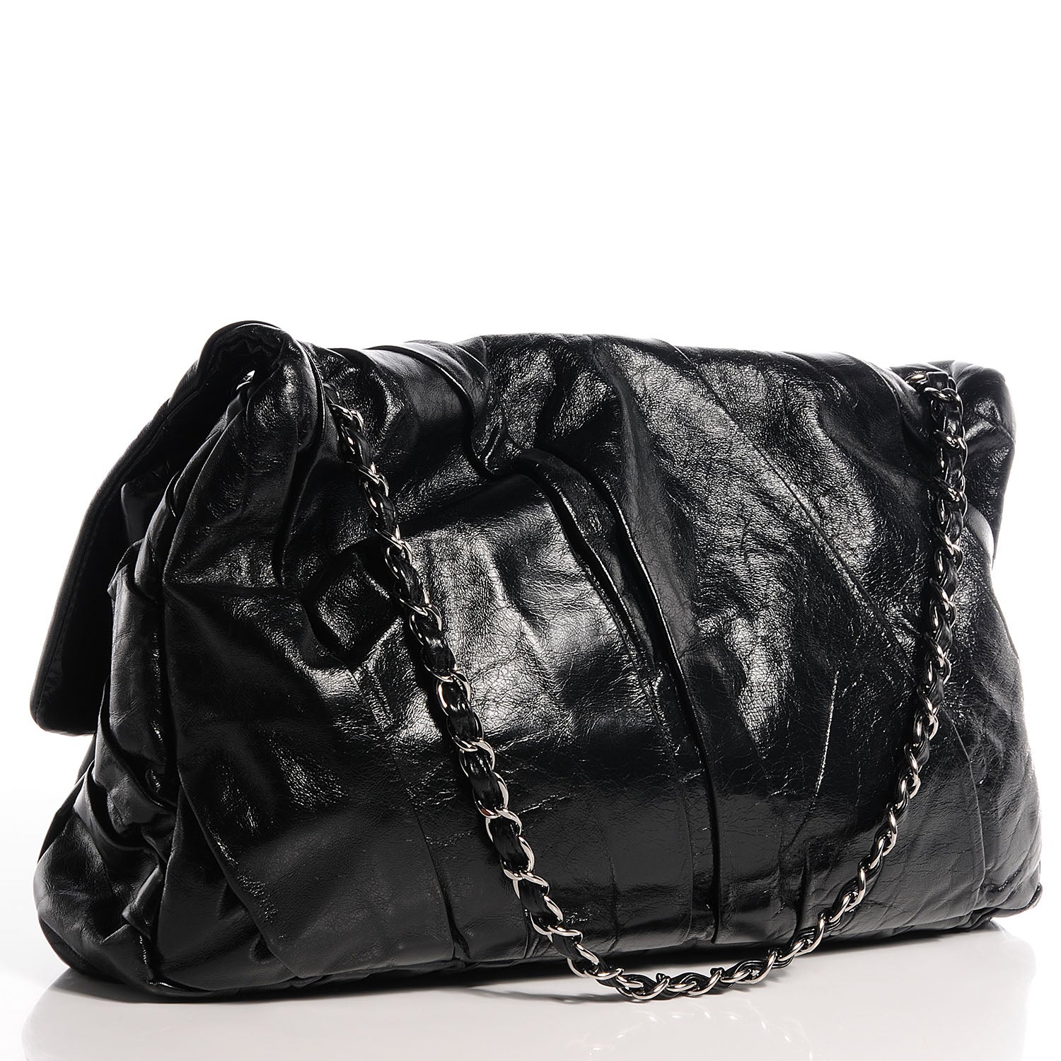 Chanel Glazed Calfskin Twisted Maxi Flap Black 3 of 8