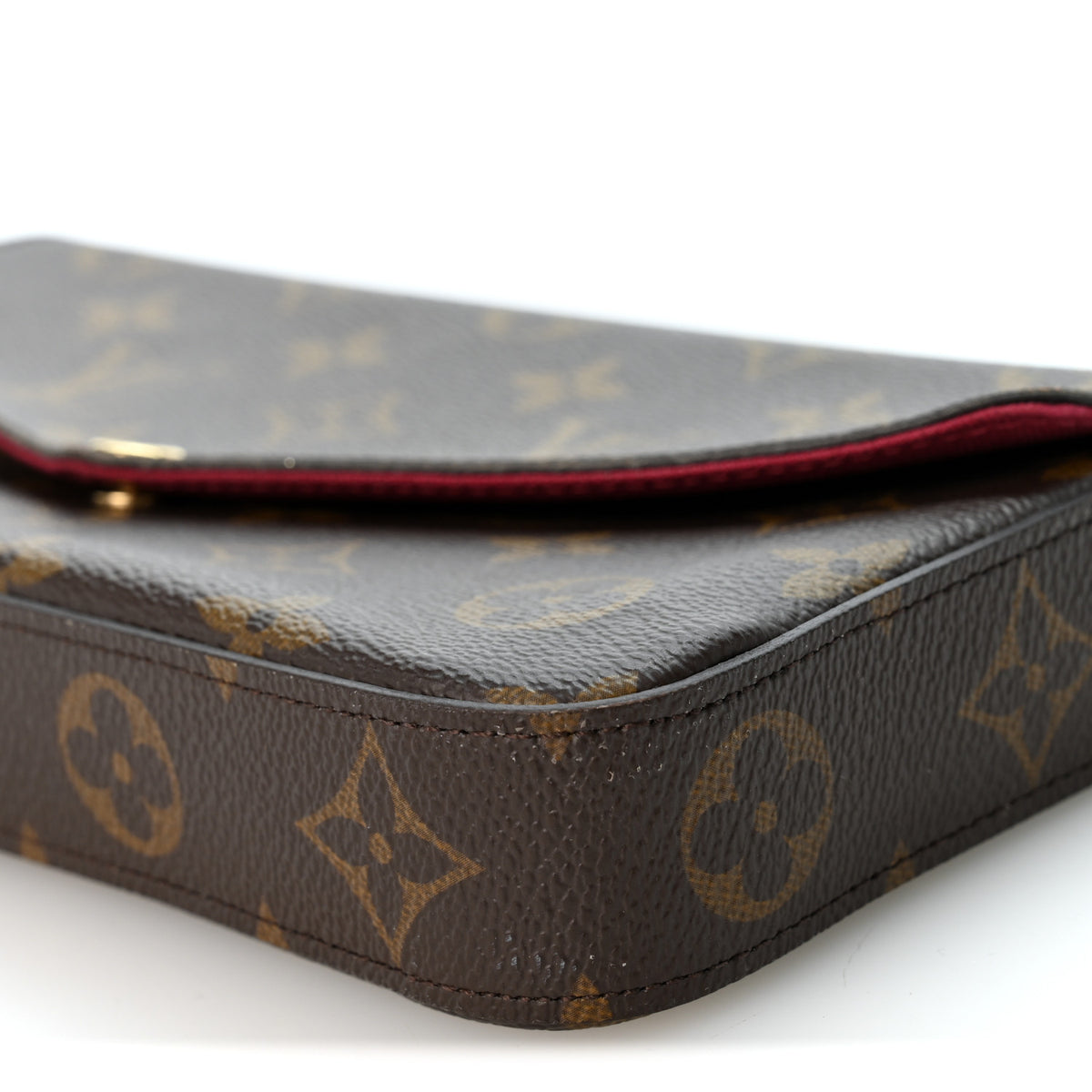 Monogram Pochette Felicie Chain Wallet Fuchsia