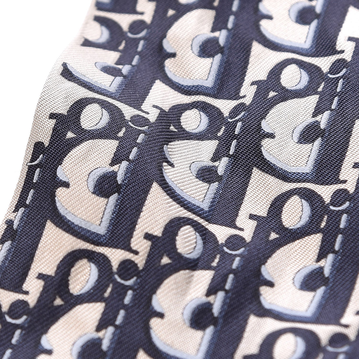 Christian Dior Silk Oblique Mitzah Scarf Blue 4 of 4