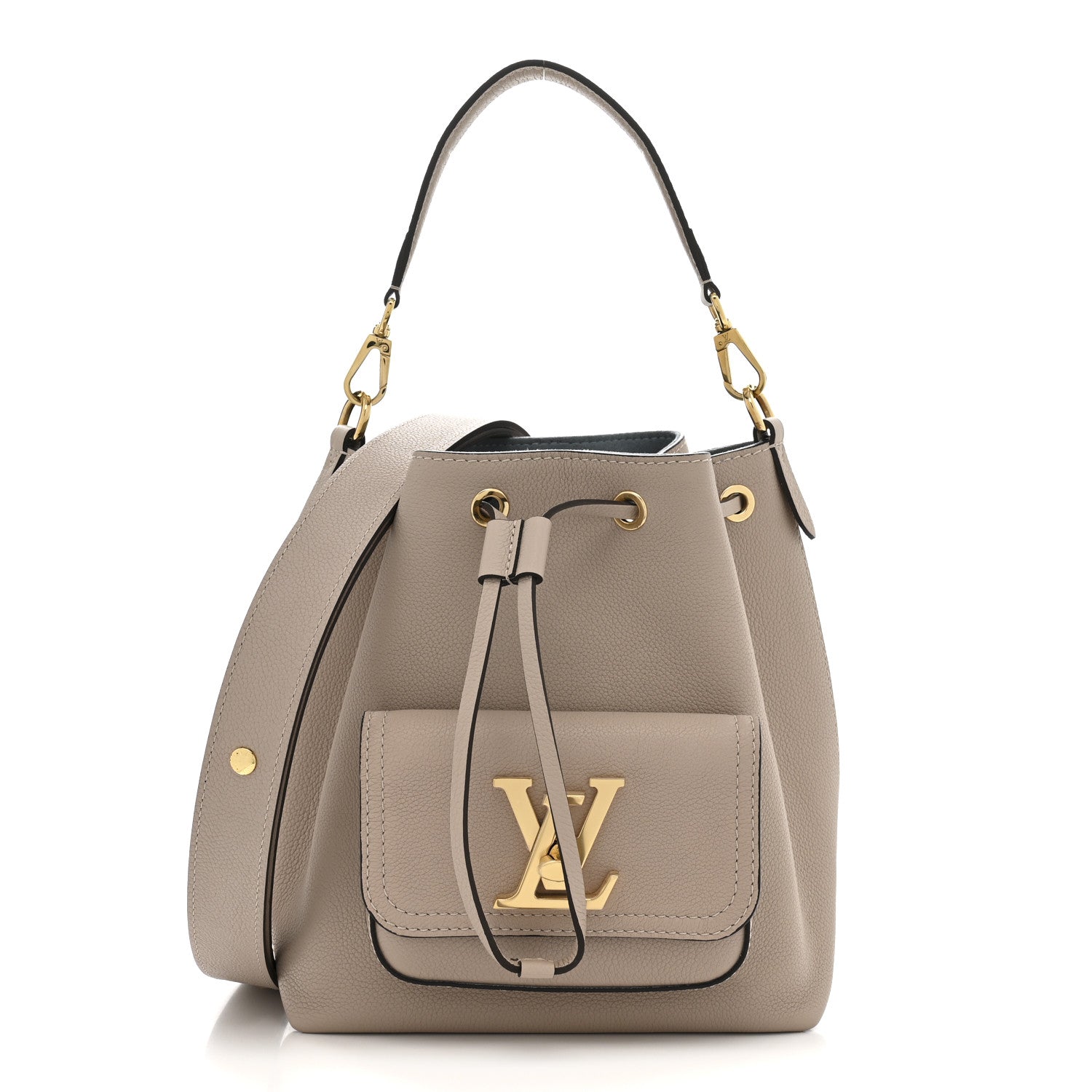 Louis Vuitton Calfskin Lockme Bucket MM Greige 1 of 11