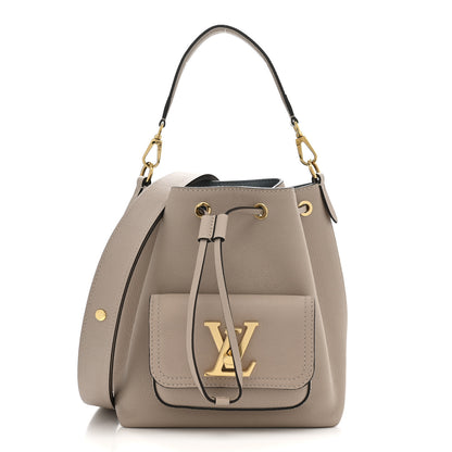 Louis Vuitton Calfskin Lockme Bucket MM Greige 1 of 11