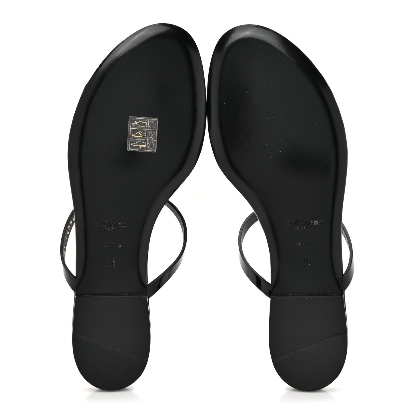 Calfskin Cassandra Monogram Sandals 38 Black
