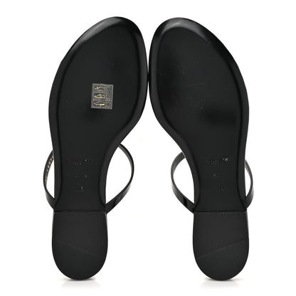 Saint Laurent Calfskin Cassandra Monogram Sandals 38 Black 5 of 10
