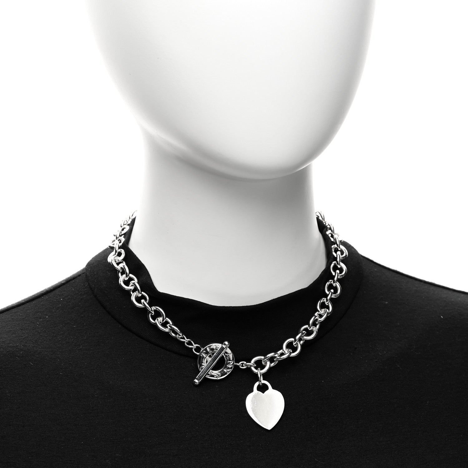Tiffany Sterling Silver Heart Tag Toggle Necklace 2 of 5