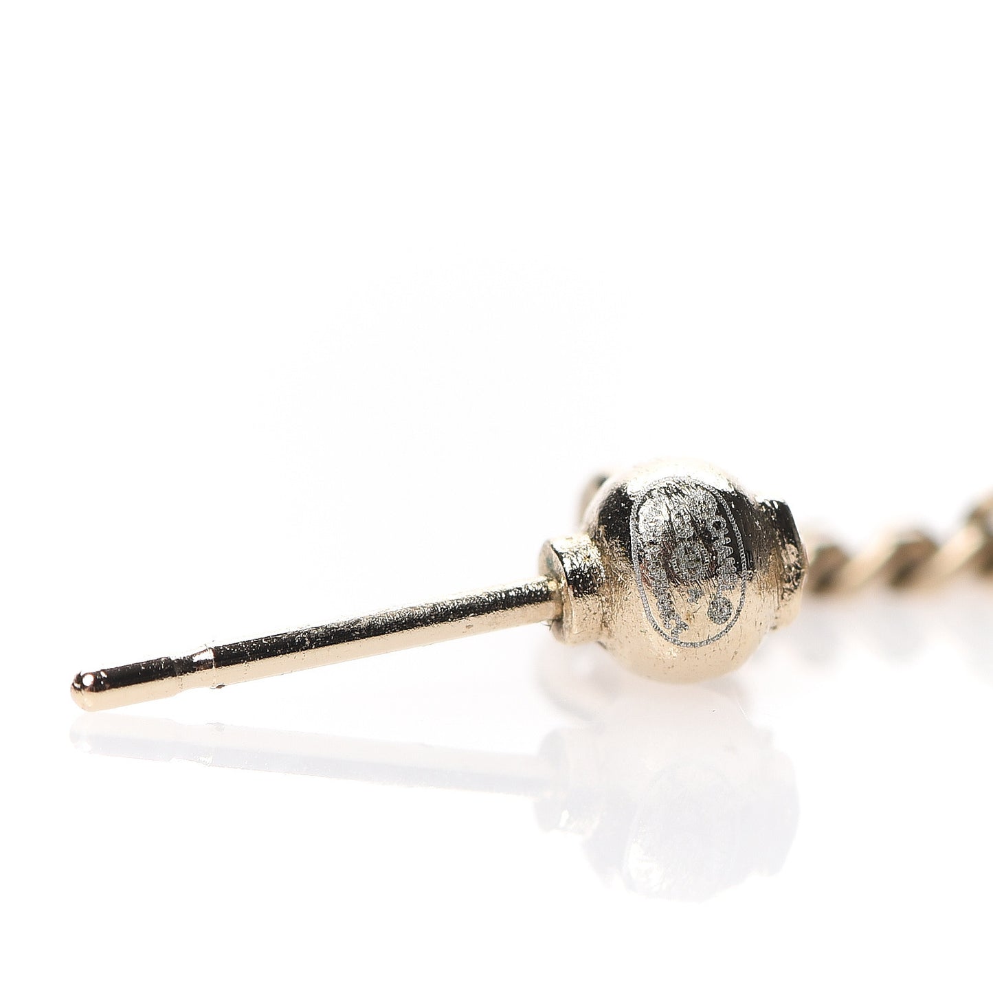 Crystal CC Drop Earrings Pink Grey Gold