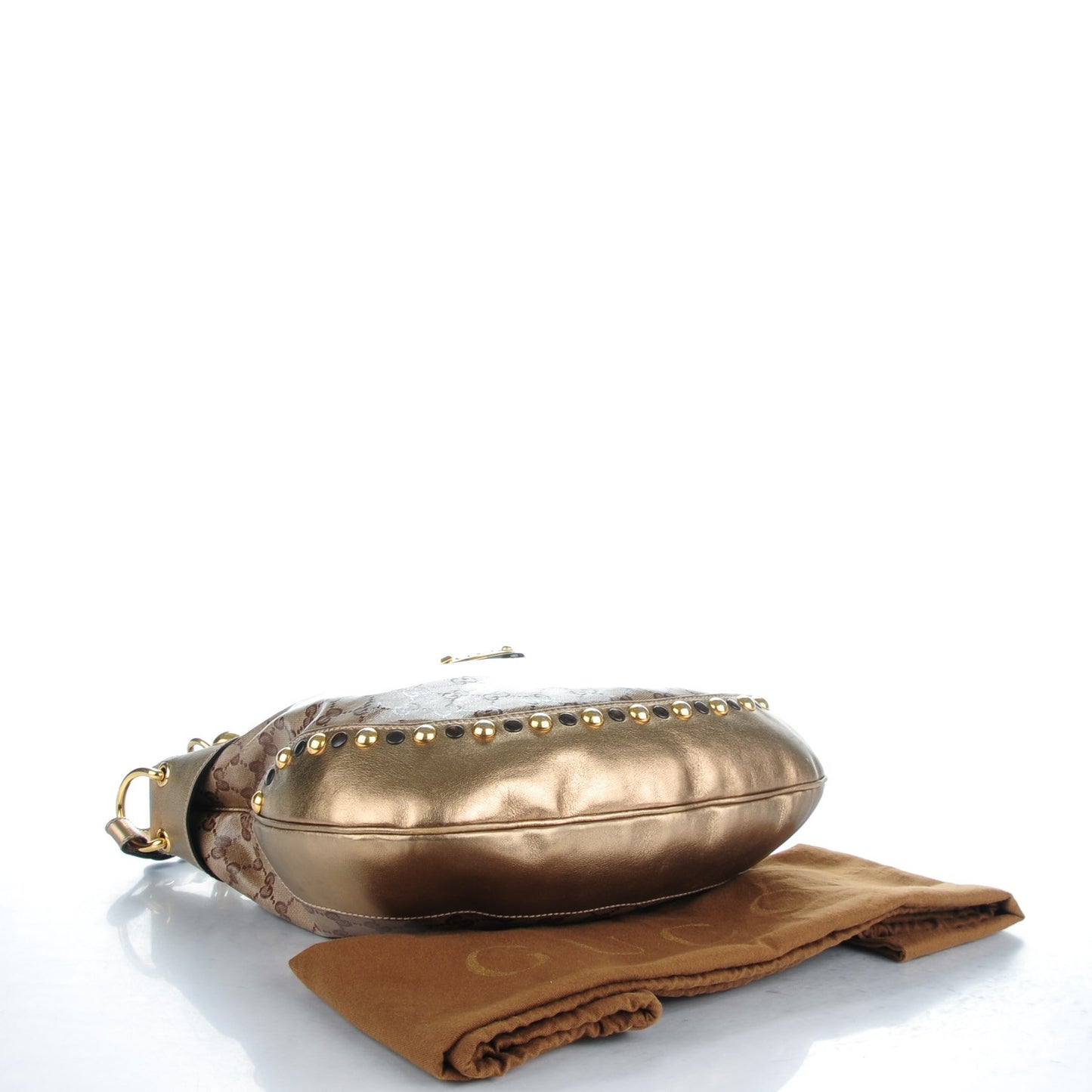 Crystal Monogram Babouska Hobo Gold