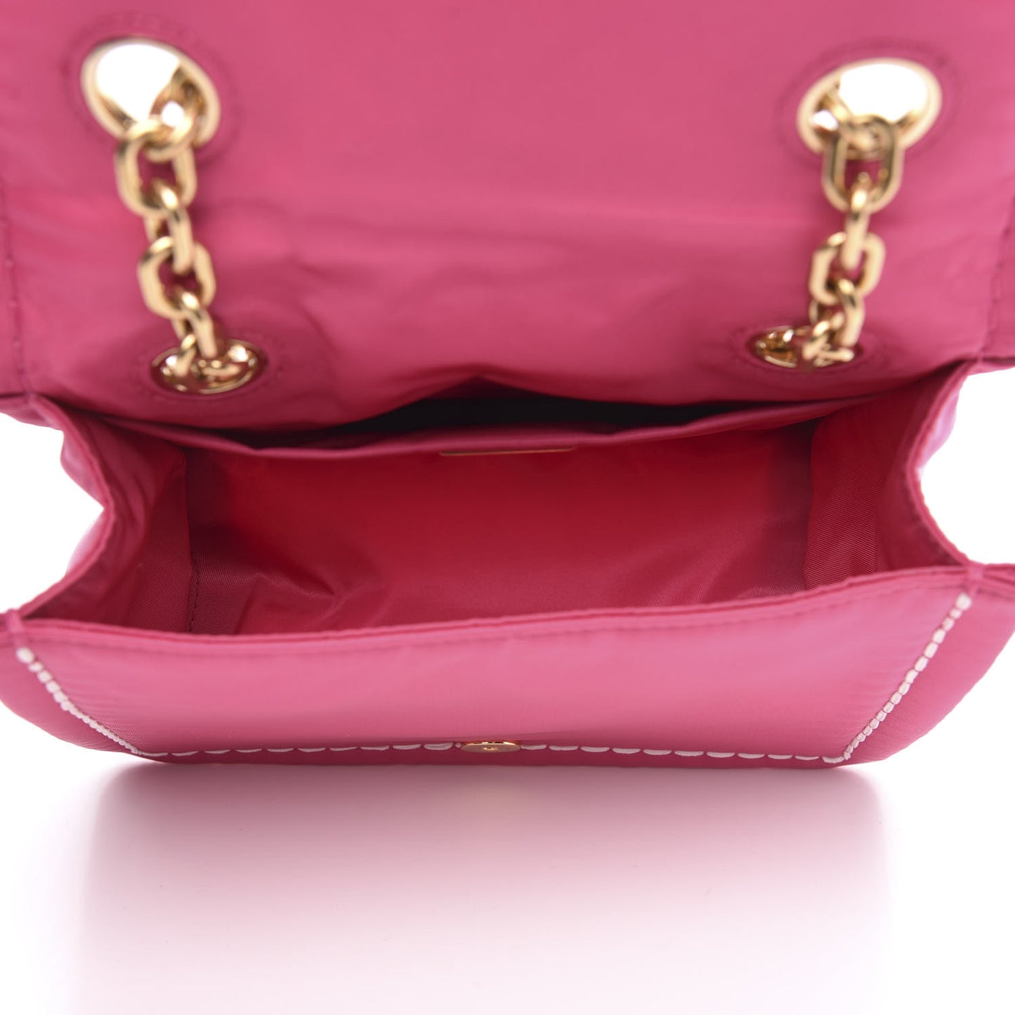 Nylon Tessuto Small Chain Shoulder Bag Fuxia