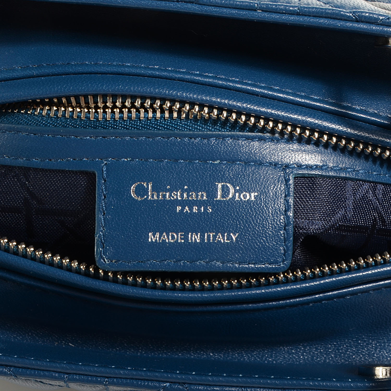 Christian Dior Lambskin Cannage Medium Lady Dior Blue 6 of 7