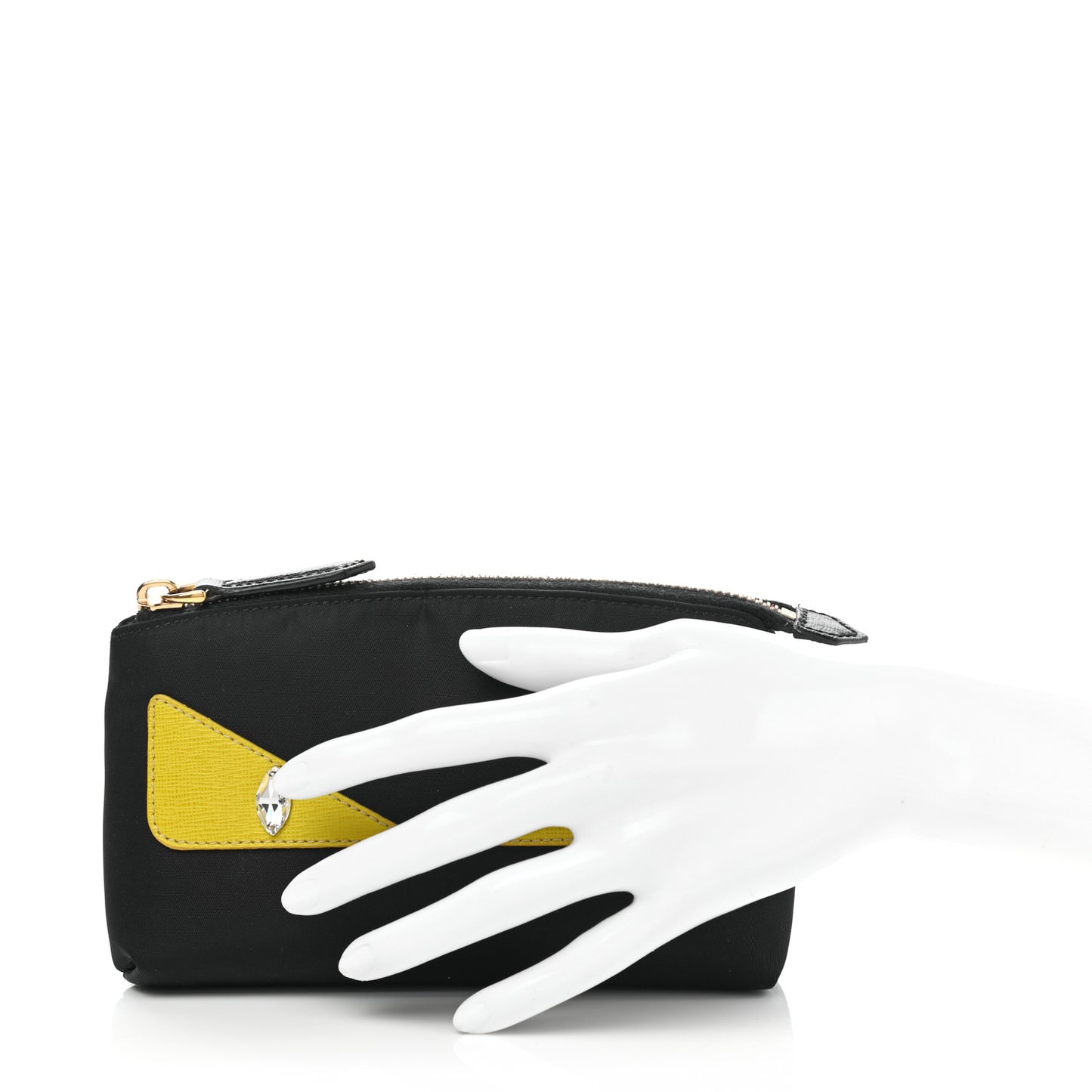 Vitello Elite Monster Eyes Zip Pouch Black Yellow
