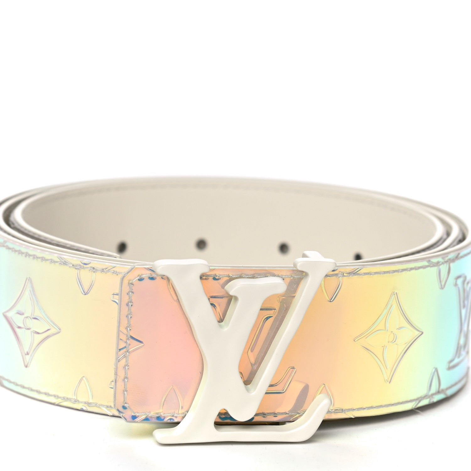 Louis Vuitton PVC Monogram 40mm LV Initiales Reversible Belt 100 40 Iridescent Prism 2 of 8