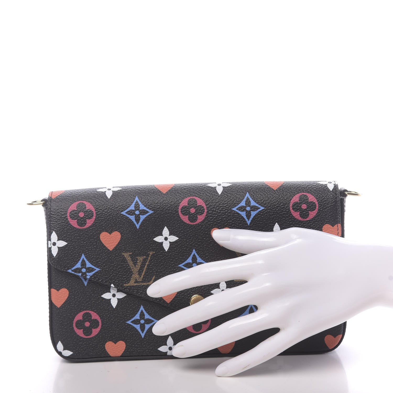 Louis Vuitton Game On Felicie Chain Wallet Black 2 of 9