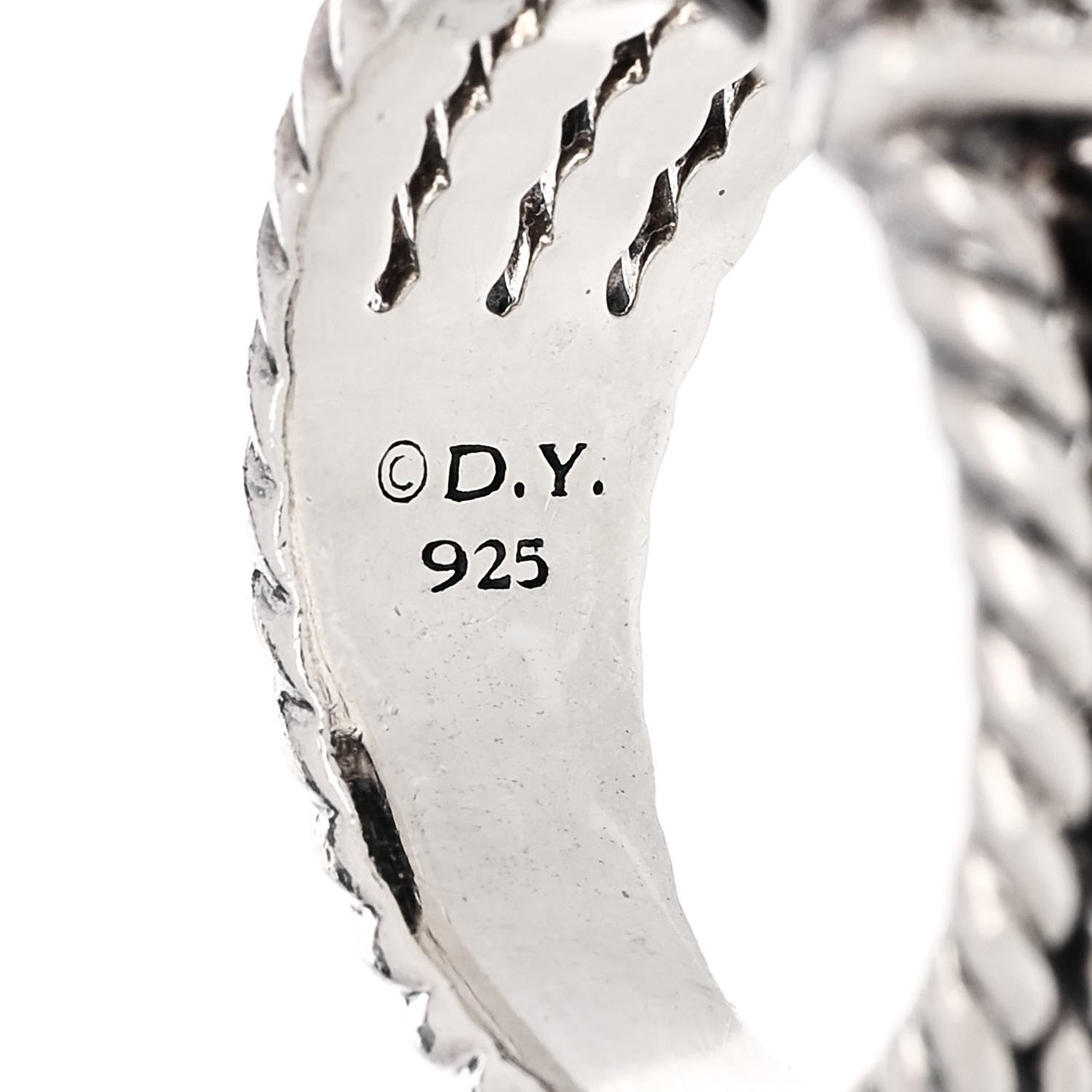 David Yurman Sterling Silver Diamond Black Onyx 16mm Wheaton Ring 58 8.25 5 of 5