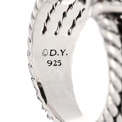 David Yurman Sterling Silver Diamond Black Onyx 16mm Wheaton Ring 58 8.25 5 of 5