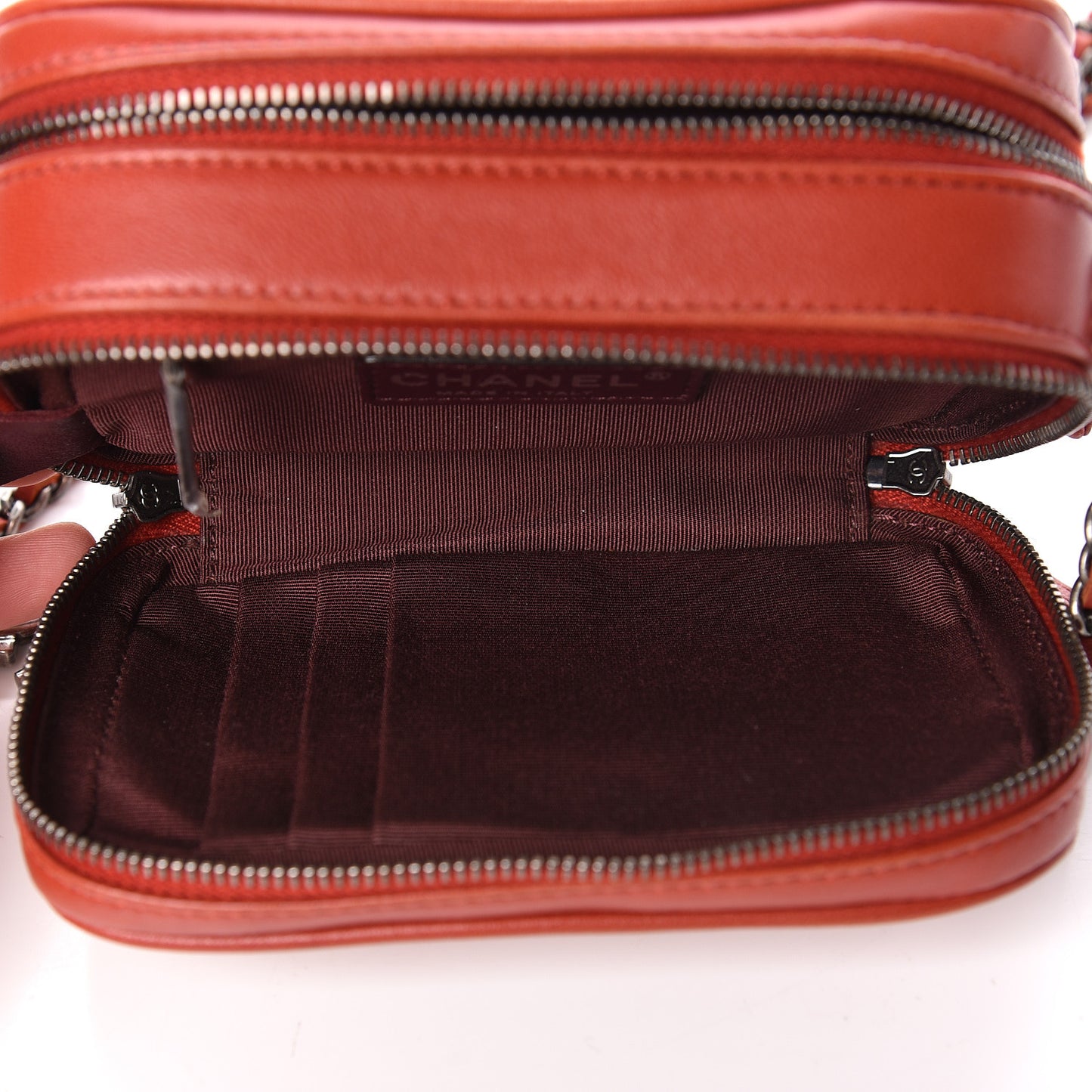 Lambskin Quilted Mini Coco Boy Camera Case Red