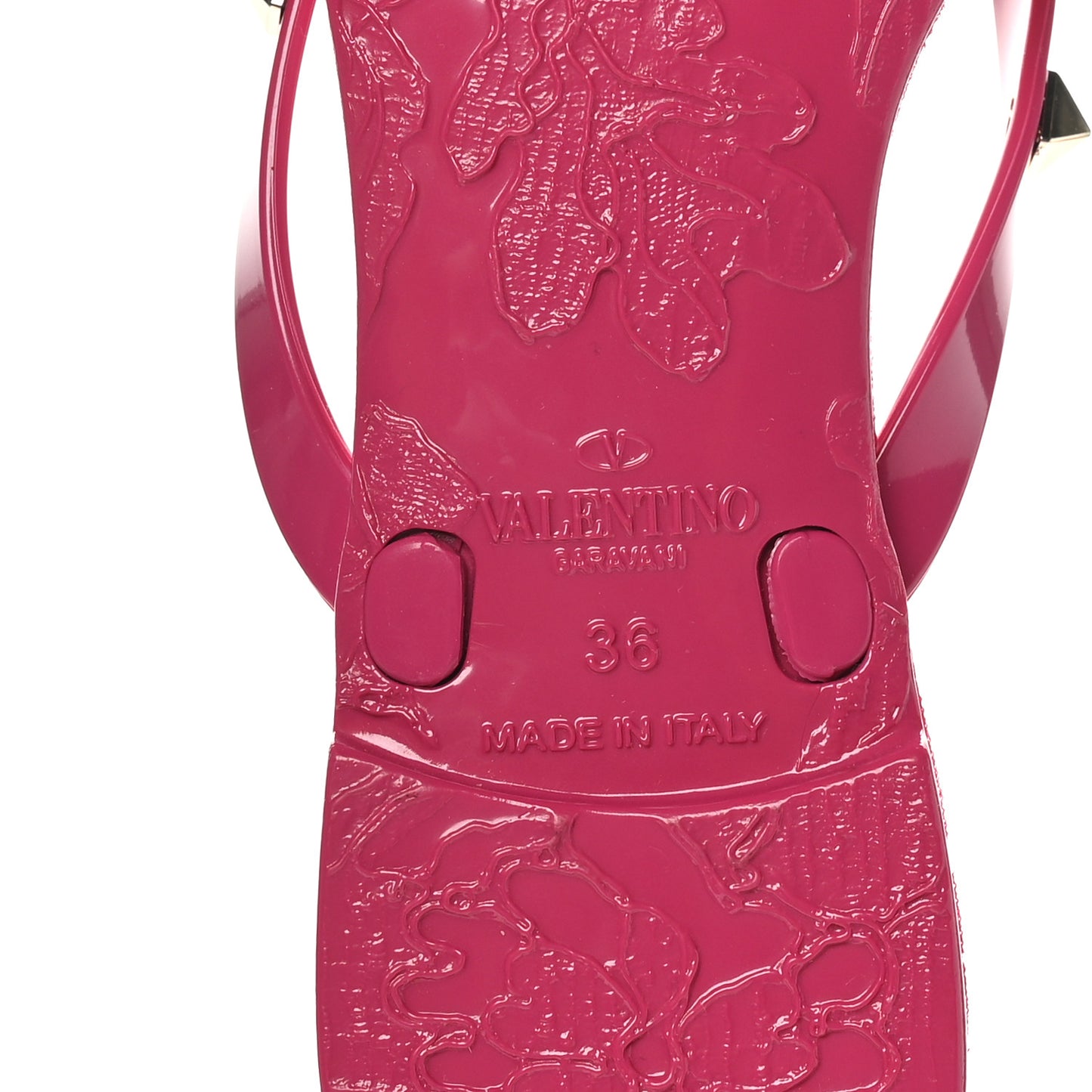 PVC Jelly Rockstud Bow Thong Sandals 36 Sweet Pink